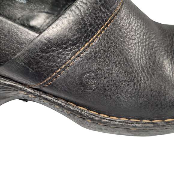 Born size 10 black leather work clogs nursing walking - Picture 4 of 9
